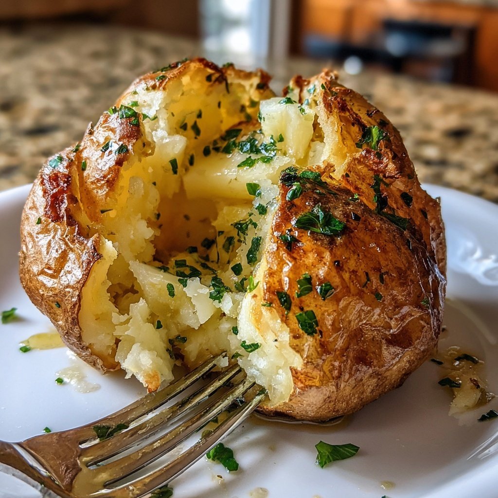 Mittagessen mit Ofenkartoffeln