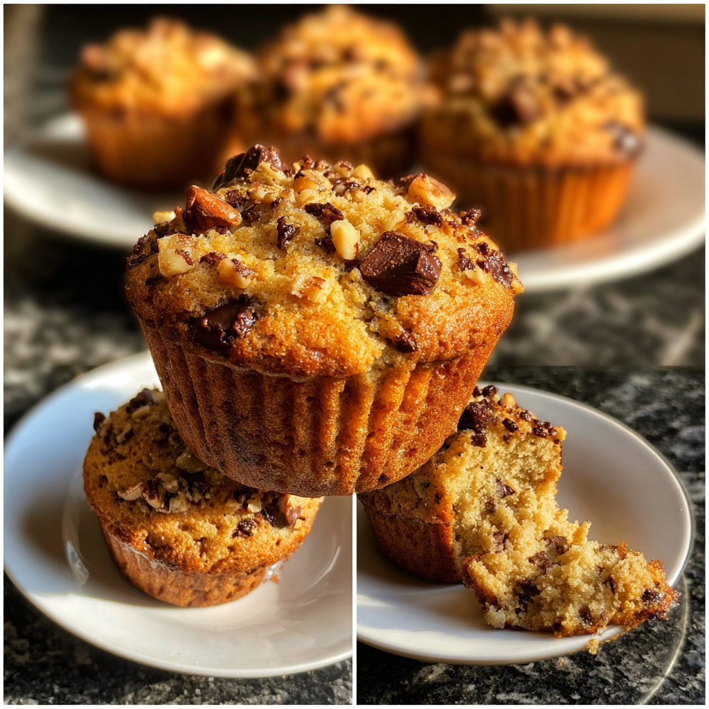 Muffins mit Kakao und Nüssen