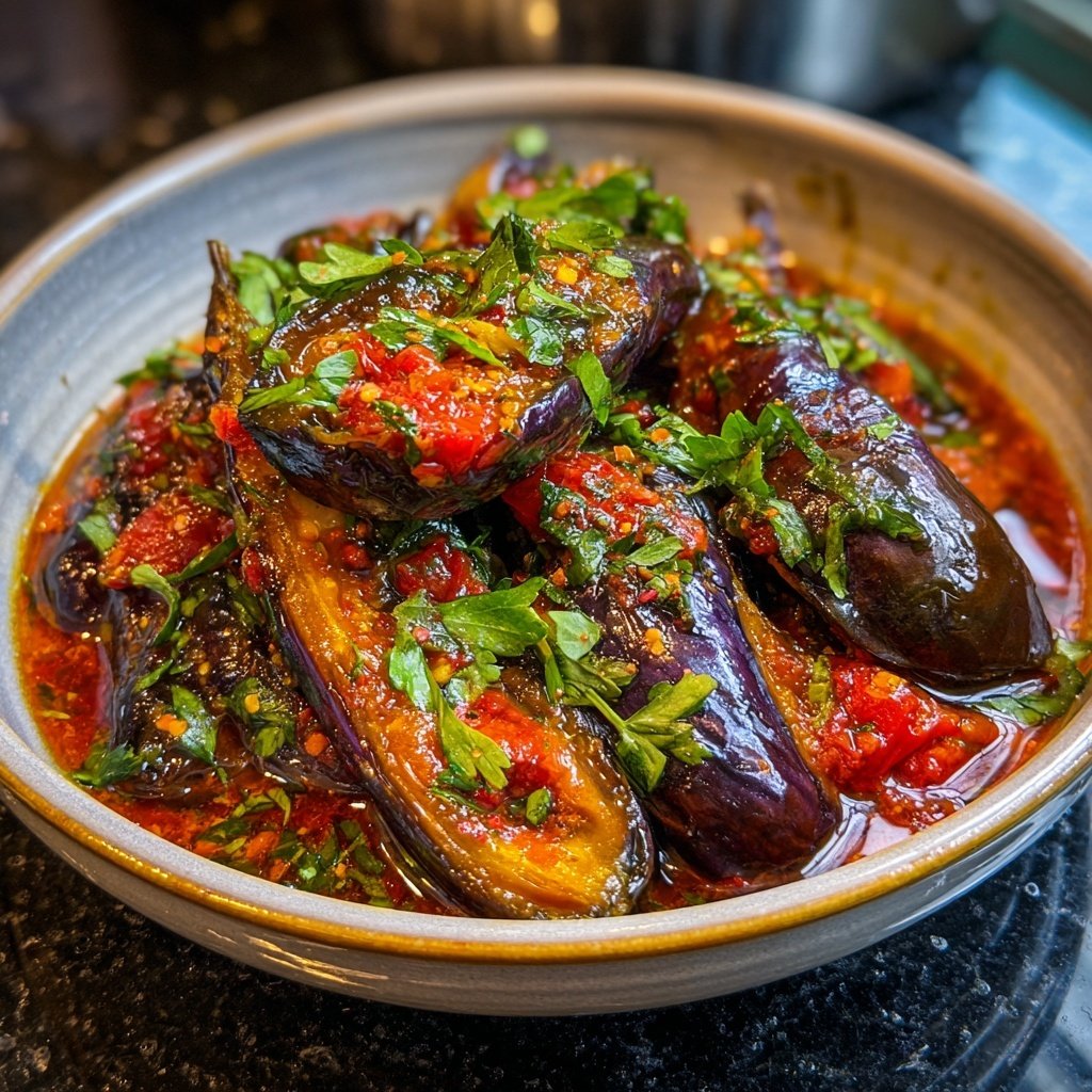 Auberginen mediterran pikant