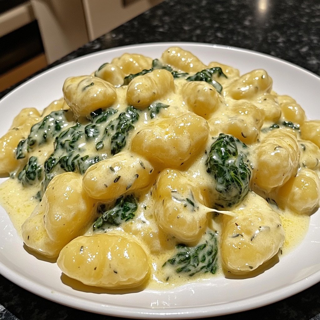 Gnocchi mit Spinat-Sahne-Sauce
