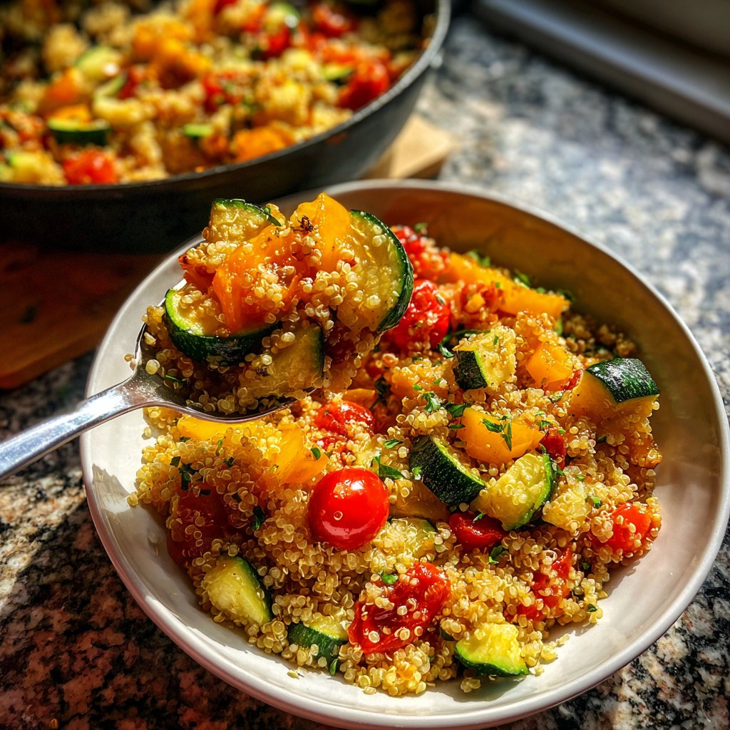 Mittagessen mit Quinoa und Gemüse